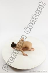 Nude Gymnastic poses Woman White Slim long brown Multi angle poses Pinup